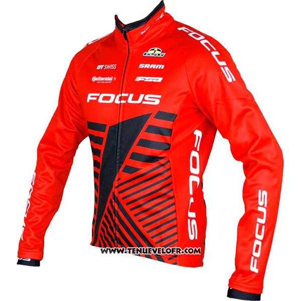 2017 Maillot Ciclismo Focus XC Ml Rouge Manches Longues et Cuissard